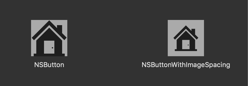 NSButton with image spacing example