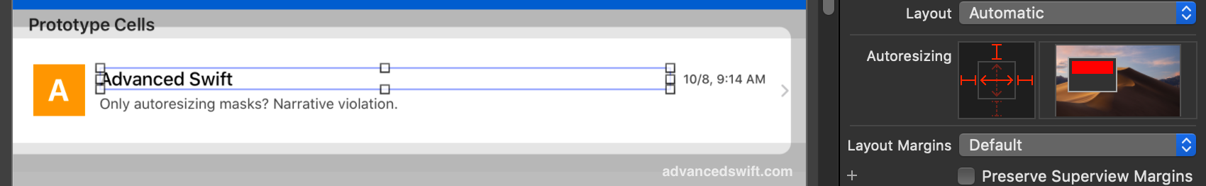 Responsive Autoresizing Mask Example